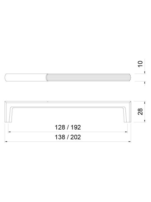 BÚTORFOGANTYÚ LIRO SETA 128MM SZÁLCSISZOLT NIKKEL