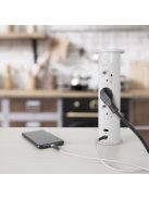 Motoros rejtett elosztó - 3 db 230 V-OS DUGALJ + 1 USB + 1 USB C FEHÉR