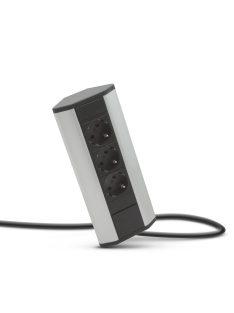 Sarokelosztó 20480 - 3 db 250 V-OS DUGALJ ALUMÍNIUM 