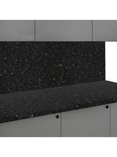 Falburkoló K210 Fekete kovakő pe matt 4100x640x10 mm-es