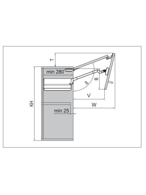 FDS FELNYÍLÓ FDS TST VÍZSZINTES HARMONIKA FELNYÍLÓ VASALAT 730-799mm; 3,2-6,5kg-ig FEHÉR