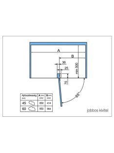 BELSŐ FÉMRÁCS 846BE/DX45CB JOBBOS 450mm KRÓM-FEHÉR