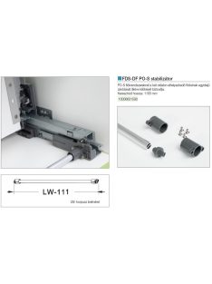   FDS DUPLAFALÚ FÉM FIÓKOLDAL FDS-DF PO-S STABILIZÁTOR 1100mm SZÜRKE