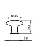 BÚTORFOGANTYÚ 397-35 ÁTM: 34,5 mm ANTIKOLT BRONZ