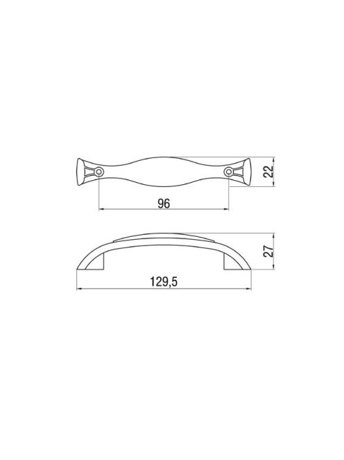 BÚTORFOGANTYÚ 1881-130 96 ANTIKOLT BRONZ-TÖRT FEHÉR