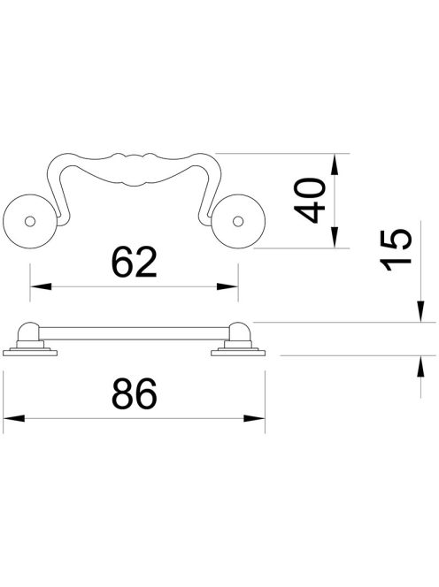 BÚTORFOGANTYÚ 947-86 61,5 ANTIKOLT BRONZ