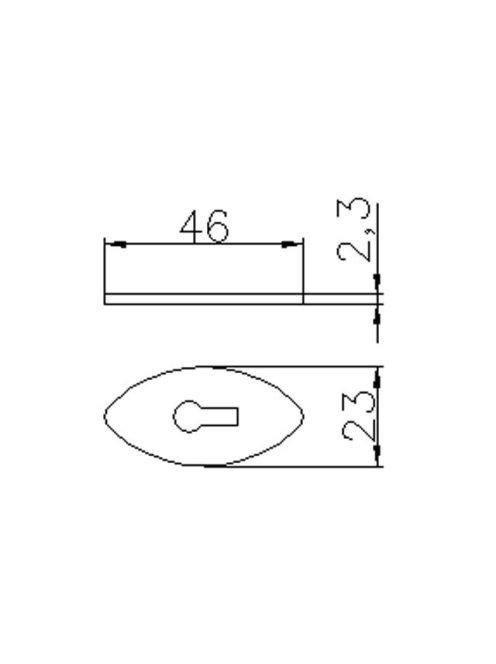 BÚTORFOGANTYÚ 969-46 KULCSCÍM 46x23 ANTIKOLT BRONZ