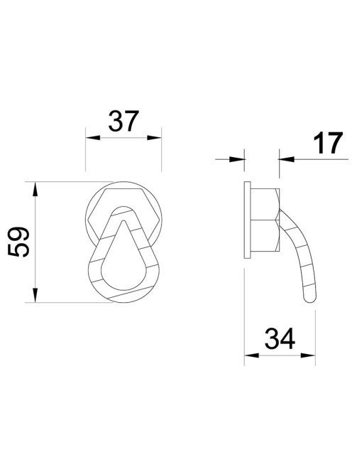 BÚTORFOGANTYÚ 8279-64 I GOMB 64x38mm BÉZS