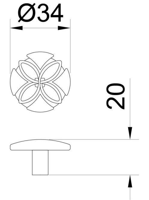 BÚTORFOGANTYÚ 2053/23 34 ANTIKOLT BRONZ