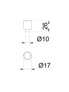 BÚTORFOGANTYÚ WPO784.017.00T2 GOMB, 17MM ANTIK FEKETE