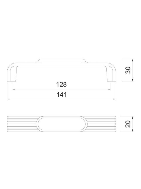 BÚTORFOGANTYÚ M89 - 128mm (141x20x30mm) ANTIK NIKKEL-FÉNYES FEHÉR