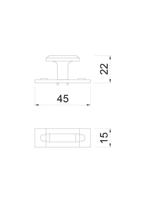 BÚTORFOGANTYÚ WPO118 GOMB - 45x15x22mm MATT FEKETE