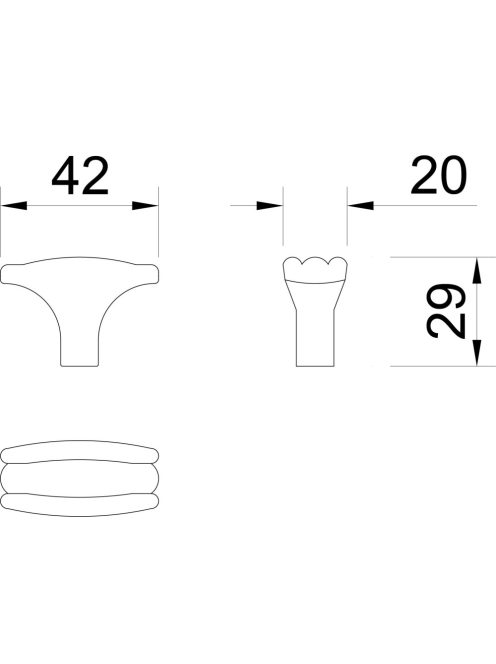 BÚTORFOGANTYÚ E088-42 X20 MM SZÁLCSISZOLT NIKKEL