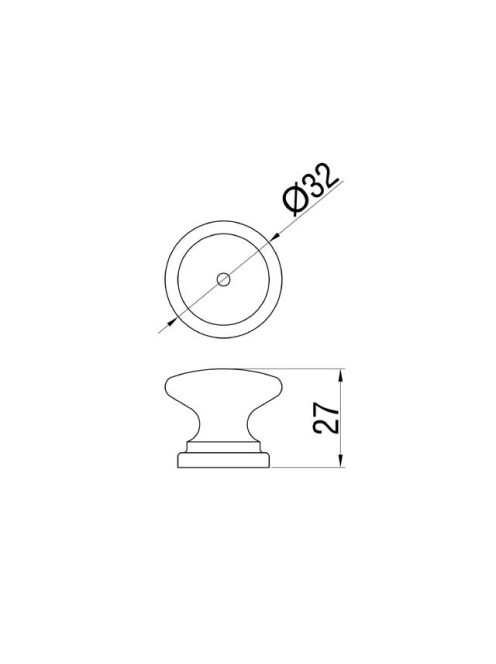 BÚTORFOGANTYÚ P 91/B-32 GOMB KRÓM