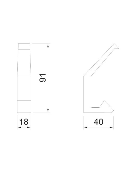 FOGAS ART 1400 18x91x47 mm ANTRACIT SZÜRKE