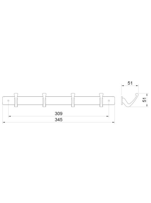 FOGASSOR E6057 4 DB AKASZTÓVAL MATT FEKETE