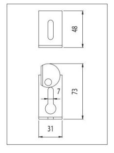   SZEKRÉNY FÜGGESZTŐ EXCENTERES FÜGGESZTŐ CSAVARRAL 31x73x48 mm HORGANYZOTT