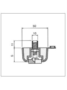 IRODABÚTOR KIEGÉSZÍTŐ 43107 SZINTEZŐLÁB 17mm FEKETE