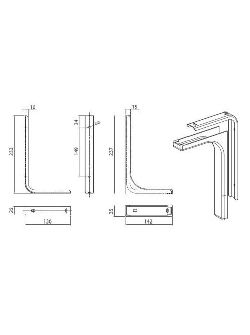 POLCTARTÓ 39106 237x143x34mm FEHÉR