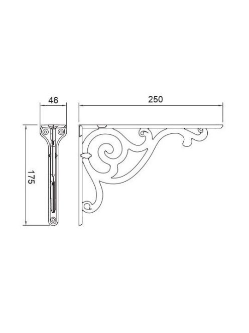 POLCTARTÓ WRM800.250.00AN 250x175mm ANTIK NIKKEL