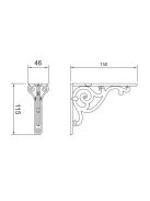 POLCTARTÓ WRM800.150.00AN 150x115mm ANTIK NIKKEL