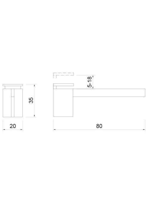 POLCTARTÓ ART RM35B ÁLLÍTHATÓ 20x35x80 mm KRÓM