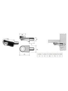 POLCTARTÓ MV01 ÜVEGPOLC TARTÓ 5x29mm NIKKELEZETT