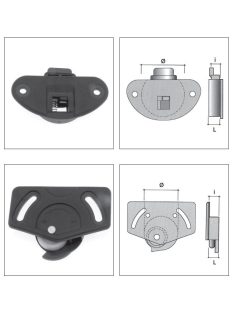   TOLÓAJTÓ BÚTORLAPHOZ SL02+SL03 EXCENTERES GÖRGŐ 20kg, 2+2db BARNA