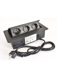  IRODABÚTOR TARTOZÉKOK KONNEKTOR ELOSZTÓ MODULBOX II - 3 DB 230 V-OS DUGALJJAL MATT FEKETE