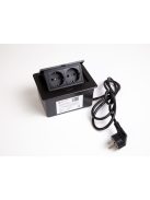  IRODABÚTOR TARTOZÉKOK KONNEKTOR ELOSZTÓ MODULBOX MINI - 2×230V MATT FEKETE