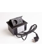  IRODABÚTOR TARTOZÉKOK KONNEKTOR ELOSZTÓ MODULBOX MINI - 1×230V + 2xUSB MATT FEKETE