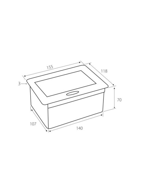  IRODABÚTOR TARTOZÉKOK KONNEKTOR ELOSZTÓ MODULBOX MINI - 1×230V + 2xUSB MATT FEKETE