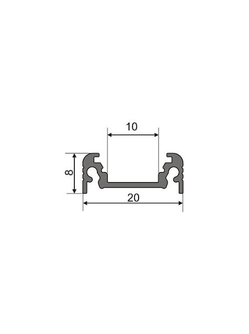 LED profil Surface, eloxált alumínium, 2m