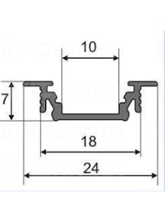 LED profil Groove 10, eloxált alumínium, 2m