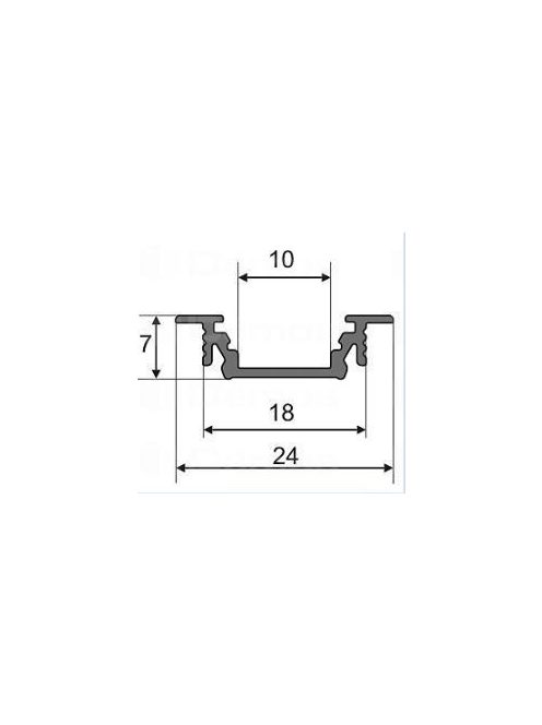 LED profil Groove 10, eloxált alumínium, 2m