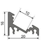  LED profil Corner, eloxált alumínium, 2m