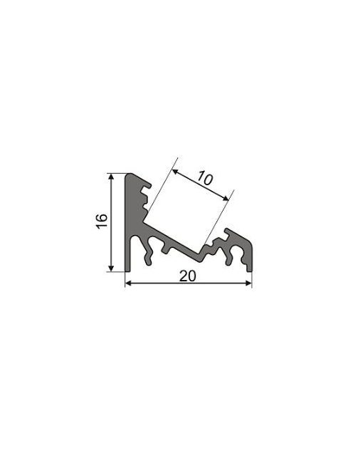  LED profil Corner, eloxált alumínium, 2m