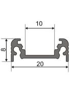 LED profil Surface, fehér, 2m