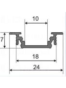 LED profil Groove 10, fekete, 2m