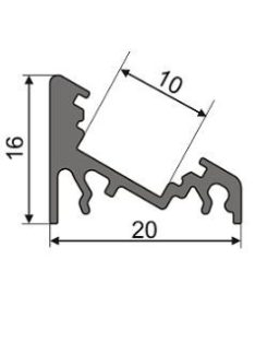  LED profil Corner, fehér, 2m