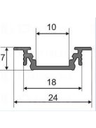 LED profil Groove 10, eloxált alumínium, 3m