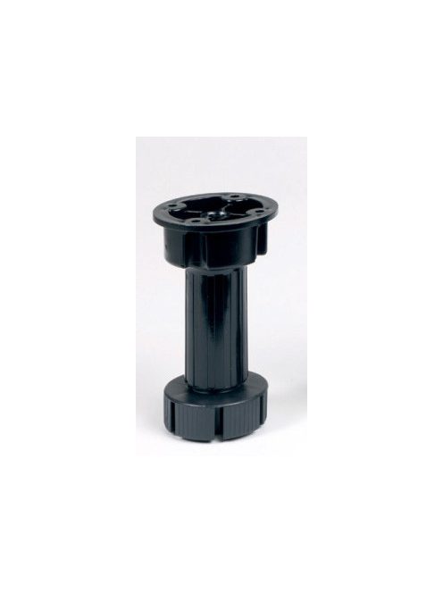 Állítható műanyag bútorláb 100 mm-es, fekete színű, állíthatóság 95-115 mm között