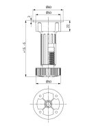 Állítható műanyag bútorláb 100 mm-es, fekete színű, állíthatóság 95-115 mm között