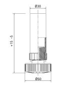 Állítható műanyag bútorláb 100 mm-es, szétszedhető, fekete színű, állíthatóság 95-115 mm között
