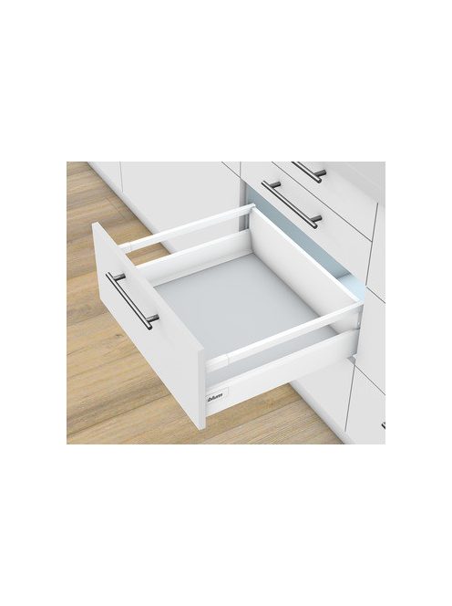 Blum tandembox antaro C 450 Tip-on Blumotion selyemfehér frontkihúzásos magasító korlátos fiókrendszer garnitúra 30-65 kg összsúly