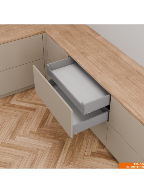 Blum tandembox antaro C 270 Tip-on Blumotion szürke belső magasító korlátos fiókrendszer garnitúra 0-10 kg összsúly