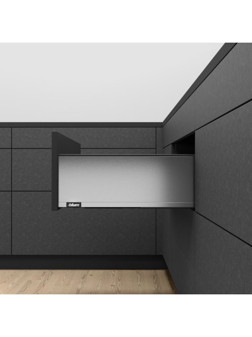 Legrabox pure C 350 Blumotion rozsdamentes ujjlenyomatálló acél frontkihúzásos 40 kg fiókrendszer garnitúra