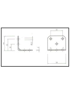 6 furatos rögzítő lemez 75*50 hajlított