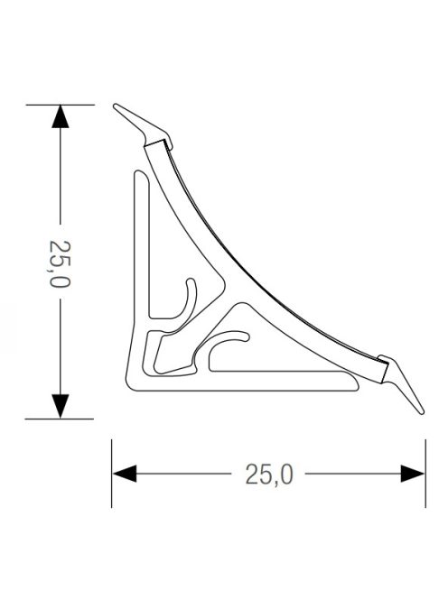 Vízvető Nagy háromszög inox 5000 mm-es